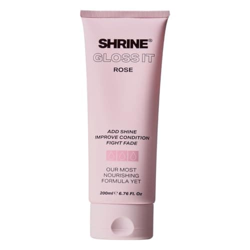 Image of Shrine GLOSS IT Colour Depositing Hair Mask ROSE | High-shine gloss treatment | Soft rose tone for bleached hair | Adds subtle pastel pink colour & shine | Vegan & Cruelty Free | 200ml