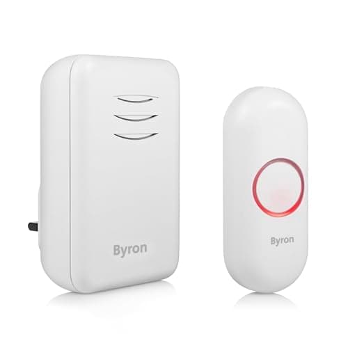 Image of Byron Wireless Doorbell Set, Plug-In Chime, 150m Range, 16 Melodies, DBY-22312UK
