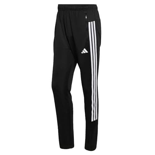 Image of adidas Men's Workout Essentials All-Set 3-Stripes Knit Pant, Black/White, XXL