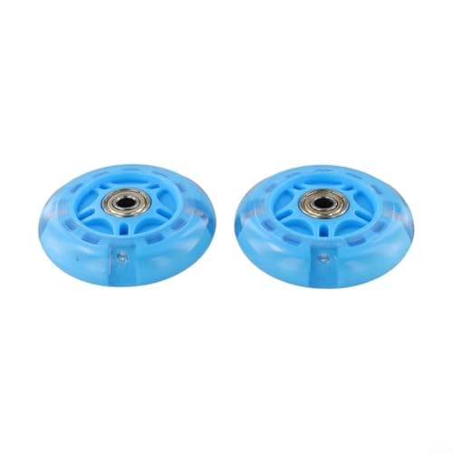 Image of SMZhomeone 2 Pack 80mm LED Flash Scooter Wheels PU High Carbon Steel Bearings Replacement Rollers for Inline Skates Street Riding Cool Blue(Blue)