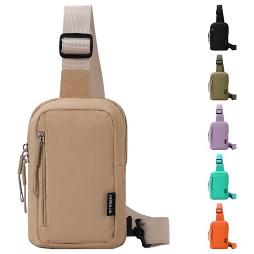 Image of Mayoii Small Crossbody Bag for Women & Men– Lightweight Hiking Sling Bag, Ideal for Travel, Outdoor, Sports, Walking (Khaki)