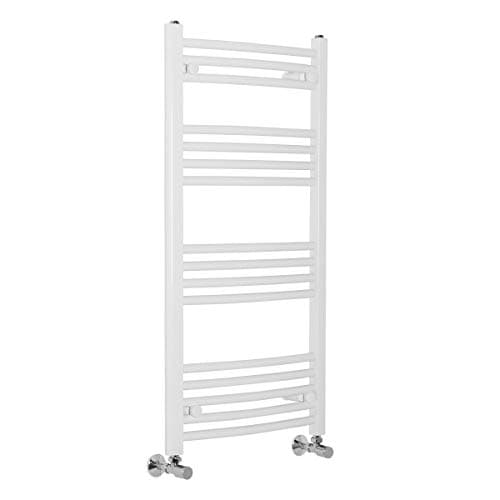 Image of Warmehaus Contemporary Curved Bathroom Heated Towel Rail Radiator Rad 1000 x 500 - White