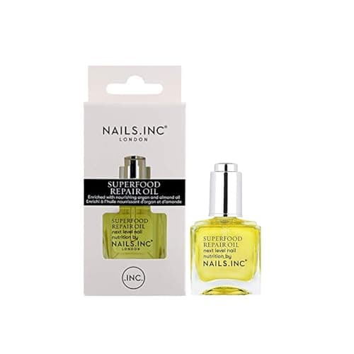 Image of Nails Inc Superfood Repair Oil Next Level Nail Nutrition Treatment, Vitamin E Infused, Nourishing Oils Hydrate, Moisturizing to Promote Cuticle Health, Avoid Dry Nails, Cruelty Free, Vegan 14 ML