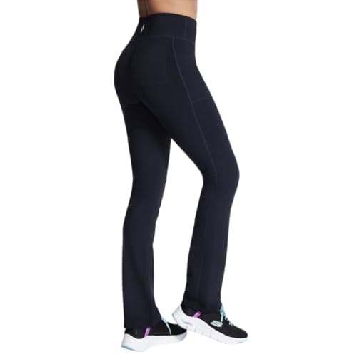 Image of Skechers Womens Go Walk High Waisted Pant Joy Leggings, Black/White, L Petite UK