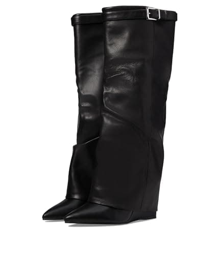 Image of Steve Madden Women's Corenne Knee High Boot, Black Leather, 5.5