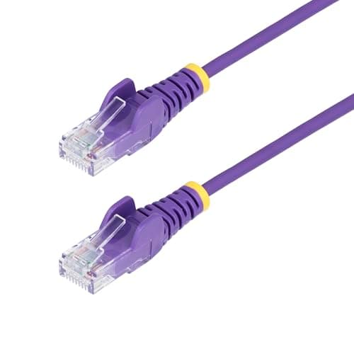 Image of StarTech.com 10m Purple Slim CAT6 Ethernet Cable, Snagless RJ45, LSZH, 28AWG Pure Bare Copper, Slim Network Patch Cable/Cord