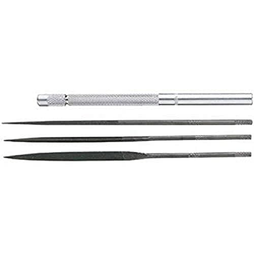 Image of General Tools S477 Swiss Pattern Needle File Set with Handle, Set of 3 Needle Files with Handle