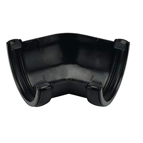 Image of FLOPLAST 112mm Round Gutter Pipe 135 Degree Angle - Black
