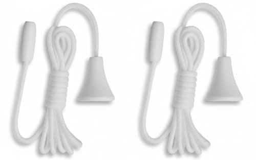 Image of Taps2Traps 2pcs Replacement White Pull Cord for Bathroom Ceiling Switch, Nylon String Bathroom Light Pull Cords with Toggles Light-1.5m