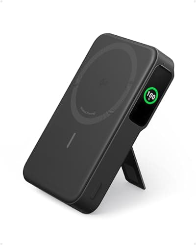Image of Anker MagGo Power Bank, Qi2 Certified 15W Ultra-Fast MagSafe-Compatible Portable Charger, 10,000mAh Battery Pack with Smart Display and Foldable Stand, For iPhone 16/15/14/13 Only(USB-C Cable Include)