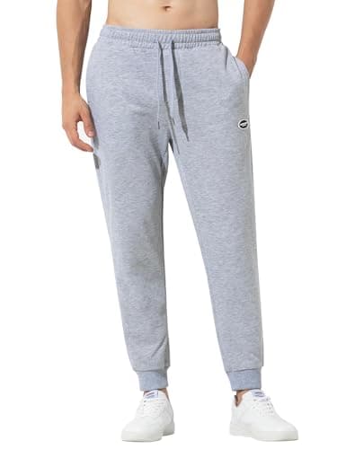 Image of Mauro Kane Men's Joggers Sweatpants Tracksuit Bottoms Men Slim Fit Sports Trousers Gym Jogger with Zip Pockets Causal Running Clothes Grey-L