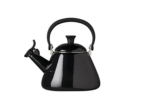 Image of Le Creuset Kone Stove-Top Kettle with Whistle, Suitable for All Hob Types Including Induction, Enamelled Steel, Capacity: 1.6 L, Black Onyx, 40101021400000