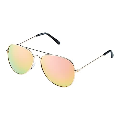 Image of UltraByEasyPeasyStore Ultra Pilot Sunglasses - Adults Gold Frame with Rose Gold Lenses Unisex Retro 80s Classic Style Sunglasses UV400 Protection Navigator Pilot Glasses