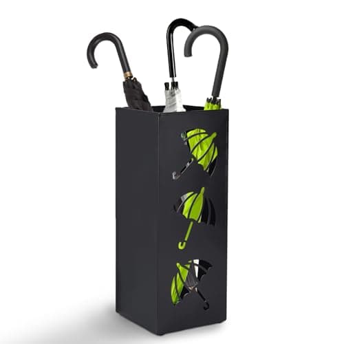 Image of NBOUOU Metal Umbrella Stand for Hallway, Hollow Out Design Freestanding Umbrella Holder Bin for Entryway, Walking Stick Stand Indoor/Outdoors, for Entryway, Office, Home (16x16x42 cm)