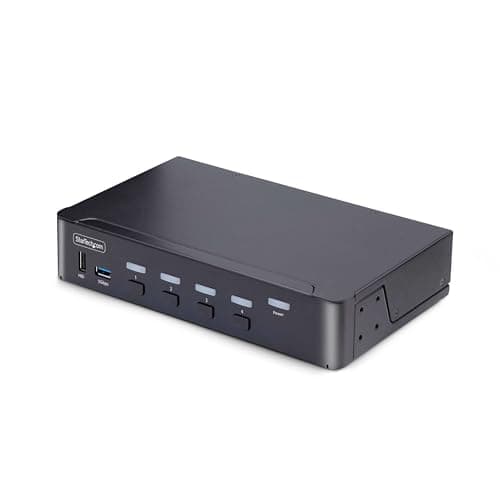 Image of StarTech.com 4-Port DisplayPort KVM Switch, 8K 60Hz / 4K 144Hz, Single Display, DP 1.4, 2x USB 3.0 Ports, 4x USB 2.0 HID Ports, Push-Button & Hotkey Switching, TAA Compliant (D86A2-4-PORT-8K-KVM)