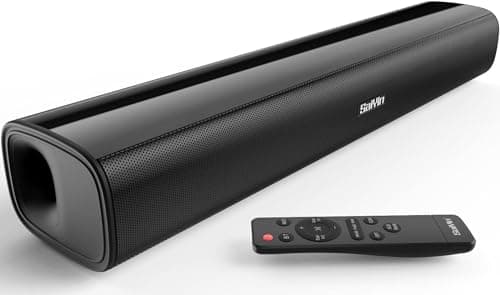 Image of Saiyin Sound Bar for TV, 40 Watts Small Soundbar, Surround Sound System Sound Bar with Bluetooth 5.3/Optical/AUX Connection for PC/Gaming/Projectors,17inch