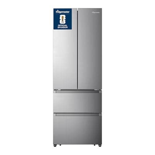 Image of Fridgemaster MF70450ES French Door Fridge Freezer 485L, Total No Frost, Silver, 69.4D x 70.4W x 200H cm, E Rated