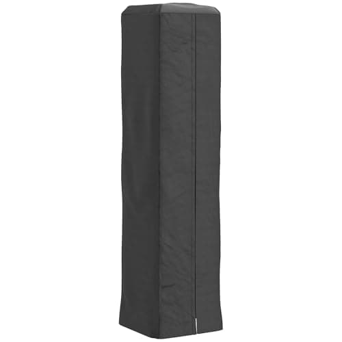 Image of Outsunny Heavy Duty Gas Pyramid Patio Heater Cover, Full Length Outdoor Heater Cover Protector, UPF 30+ Oxford Fabric with Zipper, Black