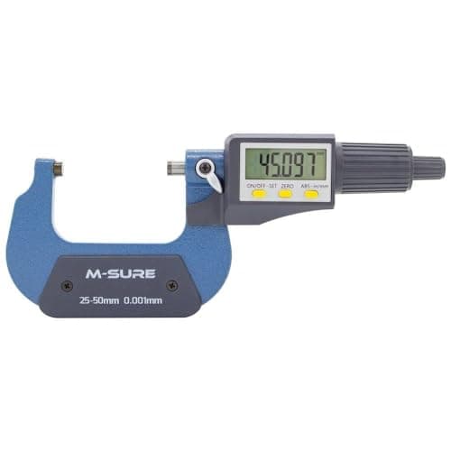 Image of M-Sure MS-110-050 Digital External Micrometer 50mm (2 inch) Large LCD Display Gauge Caliper Outside Measuring Metric Imperial