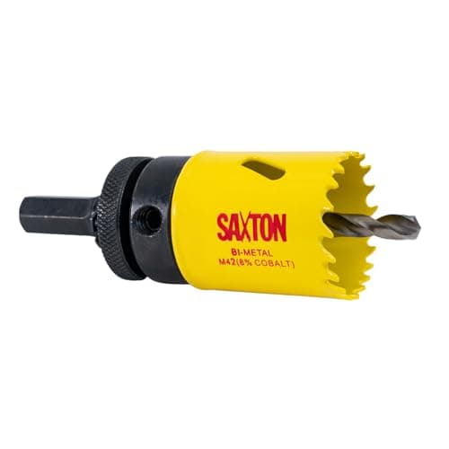 Image of Saxton HSS Hole Saw Cutter M42 Bi-Metal 8% Cobalt Heavy Duty + Arbor (14mm – 230mm) (43mm + Arbor)