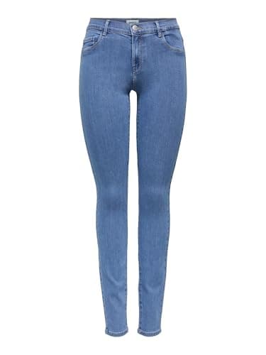Image of ONLY Women's ONLRAIN Life REG Skinny DNM NOOS Jeans, Medium Blue Denim/Detail:PIM430, S / 32