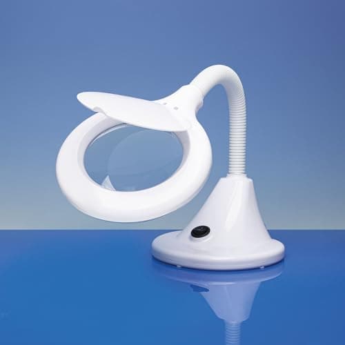 Image of Lightcraft Compact Magnifier Lamp with Flexible Neck – 100mm Lens, 1.75x Magnification, 18 LEDs - For Hobby, Craft, Electronics and Beauty
