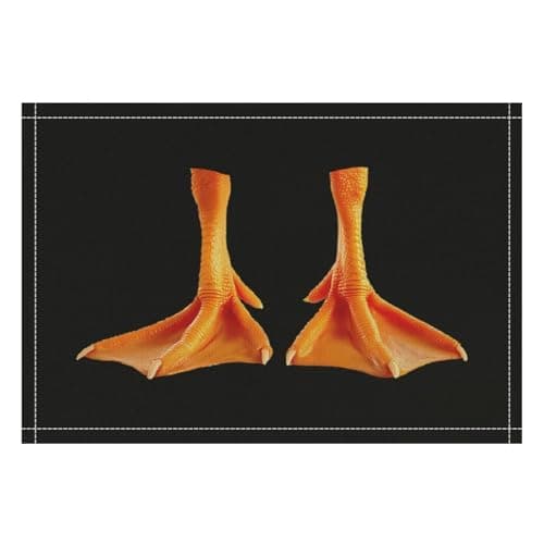 Image of Duck Feet Novelty Linen Placemats Heat Resistant Table Mats for Dining Kitchen 12 X 18 Inch