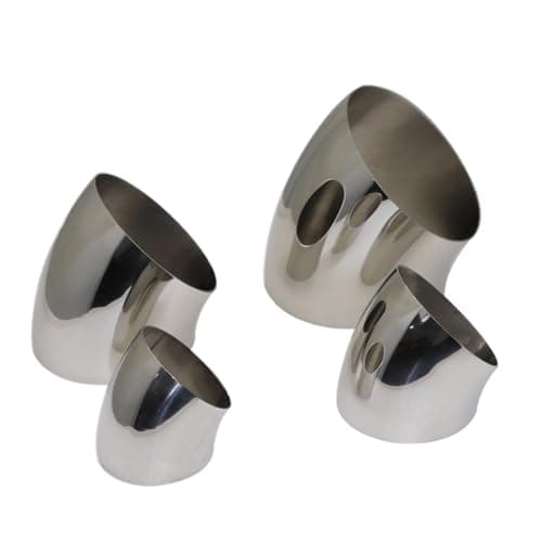 Image of Stainless Steel Pipe Elbows 2pcs Universal 45 Degree Stainless Steel Pipe Fittings Elbows Welding Fitting(OD 70MM-1.5MM)