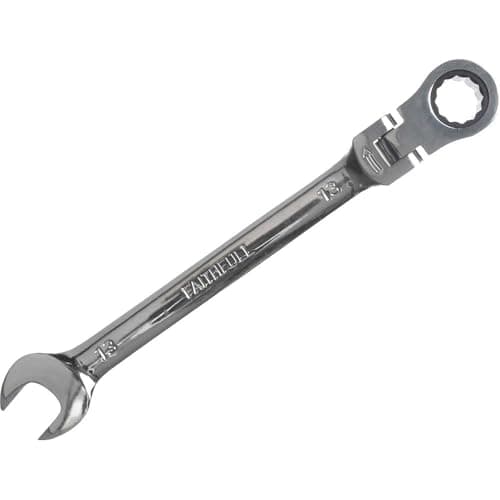 Image of Faithfull SPARAT13 Flex Head Ratchet Combination Spanner, 13mm