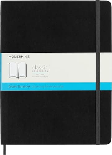 Image of Moleskine Classic Notebook, Notebook With Dotted Pages, Soft Cover and Elastic Closure, Black, XL, 19 x 25 cm, 192 Pages