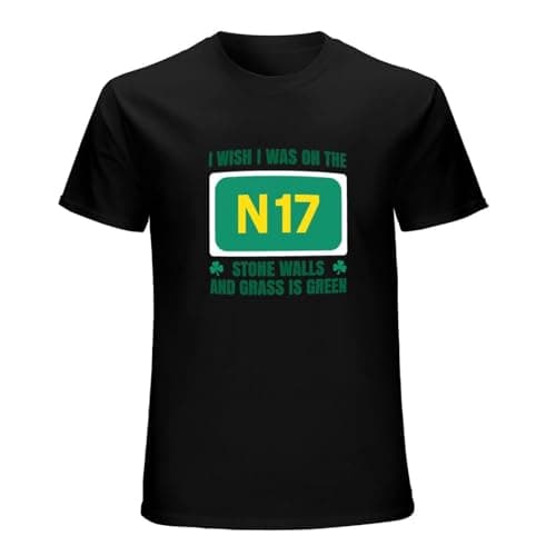 Image of NAIFEN Saw Doctors I Wish I was ON The N17 Stone Walls Irish Mens & Womens Short Sleeve T-Shirt Black XL