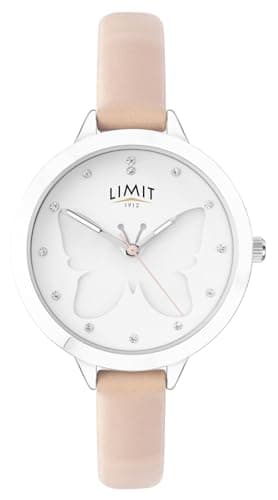 Image of Ladies Limit Secret Garden Watch Butterfly White Dial Peach Strap 60028