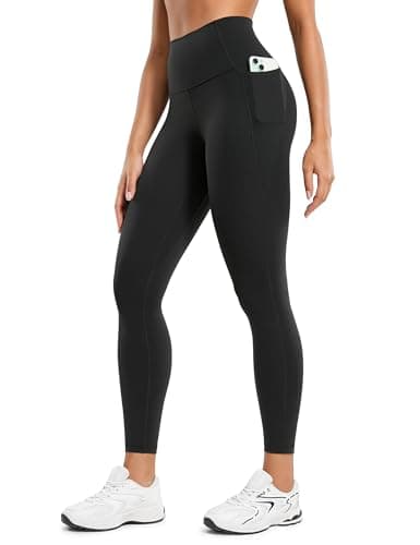 Image of CRZ YOGA Women's Butterluxe 25'' Gym Leggings with Pockets - High Waisted Workout Leggings Buttery Soft Yoga Pants Black 10