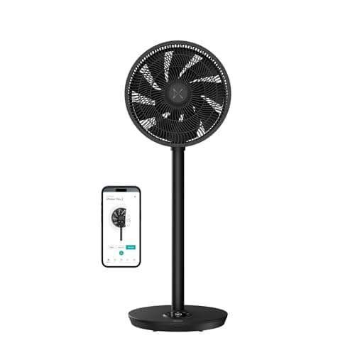 Image of Duux Whisper Flex 2 Smart Fan, Remote Control, Alexa & Smart App, 30 Cooling Speeds, Adjustable from Desk to Standing Fan, Up-Down, Left-Right Oscillation, Powerful & Quiet, Night Mode, Black