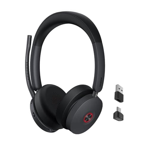 Image of Yealink BH74 ANC Wireless Bluetooth Headset with Microphone, 6x Hybrid Noise Cancelling Mic, On Ear Work Headsets, 32H Talking Battery Life, UC Zoom Certified for Open Office