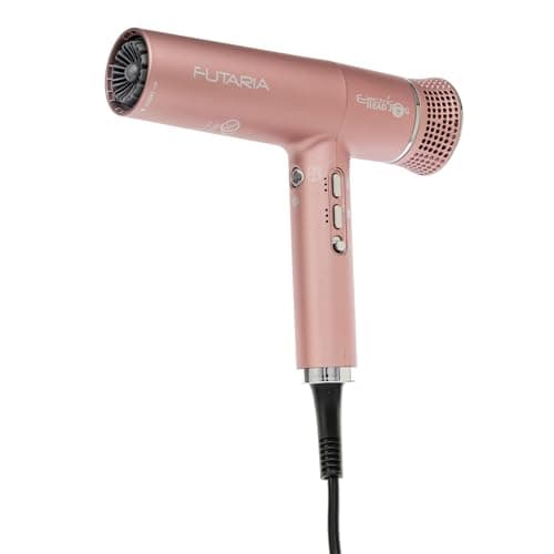 Image of Electric Head Jog Futaria Hair Dryer. Lightweight Hairdryer with 2 Nozzles & Diffuser. Fast Drying 3 Temperature, 2 Speed Dryer with Cold Shot. Slim Hairdryers for Blow Drying & Styling (Dusk)