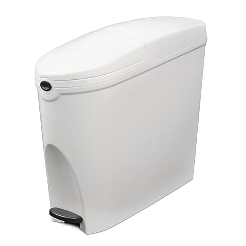 Image of Washroom Hub Professional Grade Sanitary Bin - White - Large 20 Litre Capacity - Pedal Operated