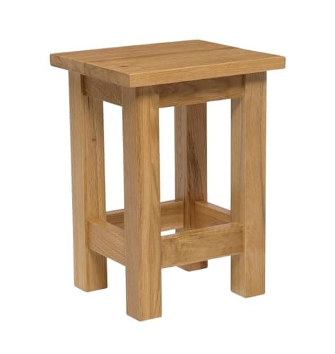 Image of Hallowood Furniture Waverly Oak Small Occasional Table in Light Oak Finish, Compact Solid Wooden Side, Lamp or Coffee Table for Living Room, Bedside or Lounge