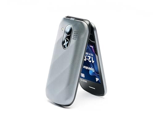 Image of Maxcom MM815 Flip Phone for Elderly 2G Mobile Phones with Easy to Read 2.4" Screen and Loud Volume, Dual SIM Free Mobile Phone, Large Font, Compact and User-Friendly Design for Seniors- Red (Silver)