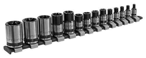 Image of Sealey AK618B 14pc 1/4", 3/8" & 1/2"Sq Drive TRX-Star* Socket Set - E4-E24 - Black Series