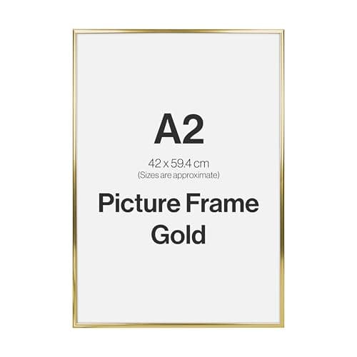 Image of Modern Gold A2 Photo Frame for A2 (42 x 59.4cm) Photos or Pictures, Plexi Glass, Wall Mounted Landscape or Portrait