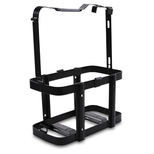 Image of Universal Jerry Can Holder for 10L & 20L Fuel or Water Container Basket – Heavy-Duty Steel Basket Mount - Rear Mountable Lockable Black Bracket