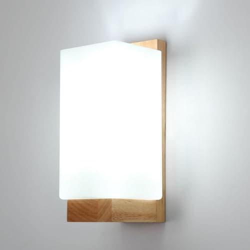 Image of Comely Wooden Wall Lights Indoor, E27 Modern Minimalist Design Wall Lamp, Wood Wall Lighting Fixtures for Living Room Bedside Bedroom Hallway Stairs (Without Bulb)