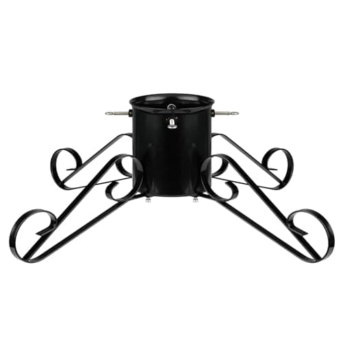 Image of Holly International Traditional Christmas Tree Stand with Metal Scroll Legs Black, up to 3m Trees