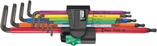 Image of Wera 05024480001 967 TX XL Torx Holding Function Laser Long L-key set, Multi-Colour, TX 8-40