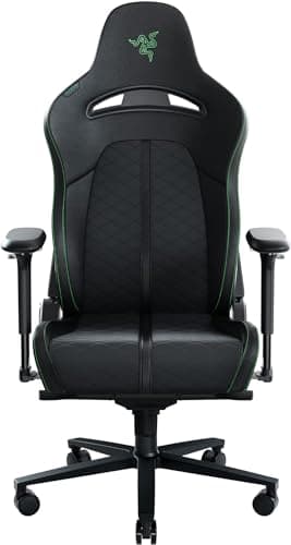 Image of Razer Enki - Gaming chair with Integrated Lumbar Support (Desk/Office Chair, Multi-Layer Synthetic Leather, Foam Padding, Head Cushion, Height Adjustable) Green