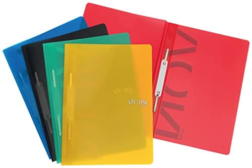 Image of VON Leitz 46791099 Pack of 5 A4 File Folders, Polypropylene Plastic, for 100 Sheets, Flexible Softcover Folder, for School and Home, Multi-Colour