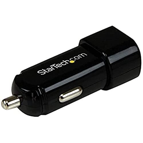 Image of StarTech.com USB2PCARBK Dual Port USB Car Charger, High Power 17 Watt/3.4 Amp (1A and 2.4A), 2 port USB Car Charger for Apple and Android Devices