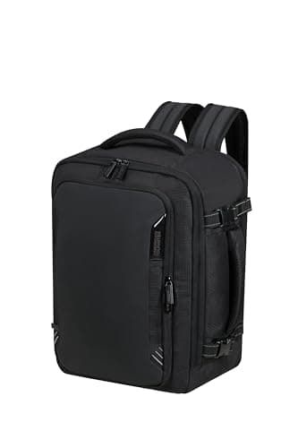 Image of American Tourister Take2Cabin Pro - Ryanair/Wizz Air/Vueling Cabin Bag (40 x 30 x 20 cm, 26.5 L, 0.60 kg) - Underseat Hand Luggage, Airplane Backpack S/M Underseat - Black (Flash Black)