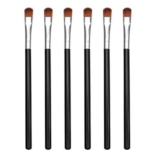 Image of Qiuyan 6 PCS Little Make up Eyeshadow Brushes with Soft Synthetic Hairs, Flat Rounded Concealer Brush Eye Shadow Blending Brush for Concealer, Eyeshadow, Lipstick